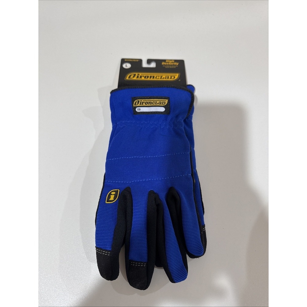 Ironclad Gloves Blue L Work Generally Utility Mechanic Construction Heavy Duty